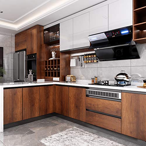 Livelynine Brown Wood Contact Paper Waterproof Kitchen Cabinet Wallpaper Peel and Stick Wood Stickers for Furniture Wood Grain Vinyl Wrap for Cabinets Desk Table Kitchen Counter Top Covers 15.8"x78.8"