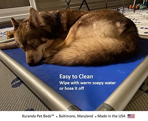 Kuranda Chewproof Bed - Silver Aluminum - 30" x 20" - Heavy Duty Vinyl - Burgundy