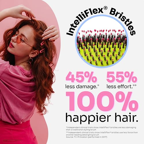 Wet Brush Shine Enhancer - Pink Ultra-soft IntelliFlex Bristles Leave Hair Shiny And Smooth For All Hair Types