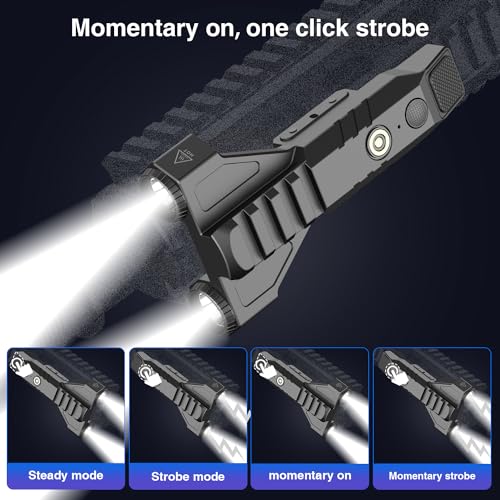 DARKFANG 1450 Lumen Tactical Flashlight Low Profile Design Rechargeable Weapon Light for Picatinny Rail