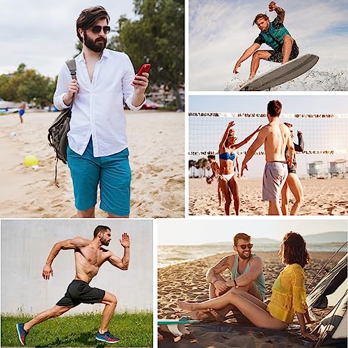 Arcweg Mens Swim Trunks with Compression Liner 9" Inseam Quick Dry Beach Shorts with Pockets Swim Shorts