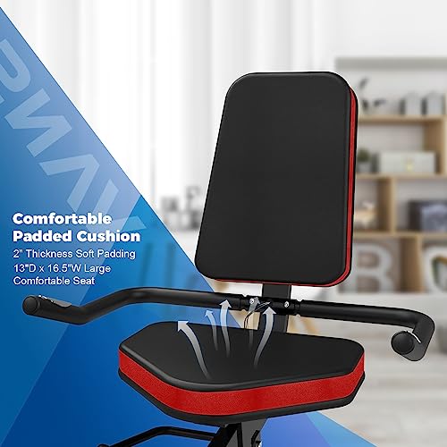 VANSWE Recumbent Exercise Bike for Seniors, Recumbent Bike for Home, Recumbent Stationary Bike 400LBS Weight Capacity with Smart App, LED Monitor, Heart Rate Handle, Magnetic Resistance (Red&Black)