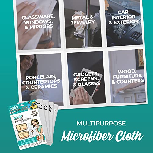 Home Spirit Molly's Marvelous Cloth, Streak-Free, Lint-Free Microfiber Cleaning Cloth, Polishing Cloth for Glass, Stainless Steel, Use for Kitchen, Bath, Cars, Detailing, Reusable (2pk, White)