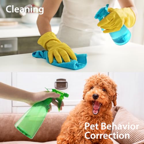 Bealee Spray Bottles 3-Pack, 16 Oz, Mist & Stream, Plastic Water Spray Bottle for Hair, Plants, Cleaning Solutions, BBQ, Cat Dog Spray Correction Behavior - Leak Proof - Empty Spray Bottles