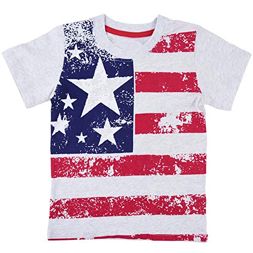 Little Hand Kids 4th of July Clothes Boys American Flag T-Shirt Stars Stripes Tee Shirts for Toddler 1-2 T