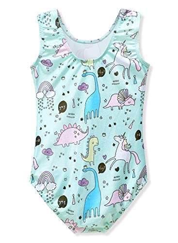 HOZIY Gymnastics Leotards for Girls Long Sleeve Green Floral 3t 4t Flower Sleeved Fall Bodysuts Toddlers Kids Leo Tumbling Outfits Sparkle Glitter Unitard Dance Clothes Clothing Apparel