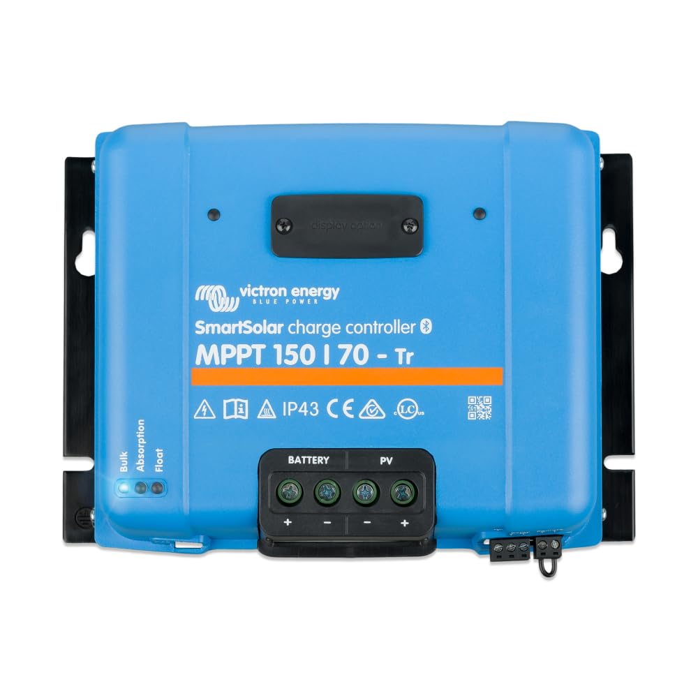 Victron Energy SmartSolar MPPT Tr Solar Charge Controller (Bluetooth) - Charge Controllers for Solar Panels - 150V, 70 amp, 12/24/36/48-Volt