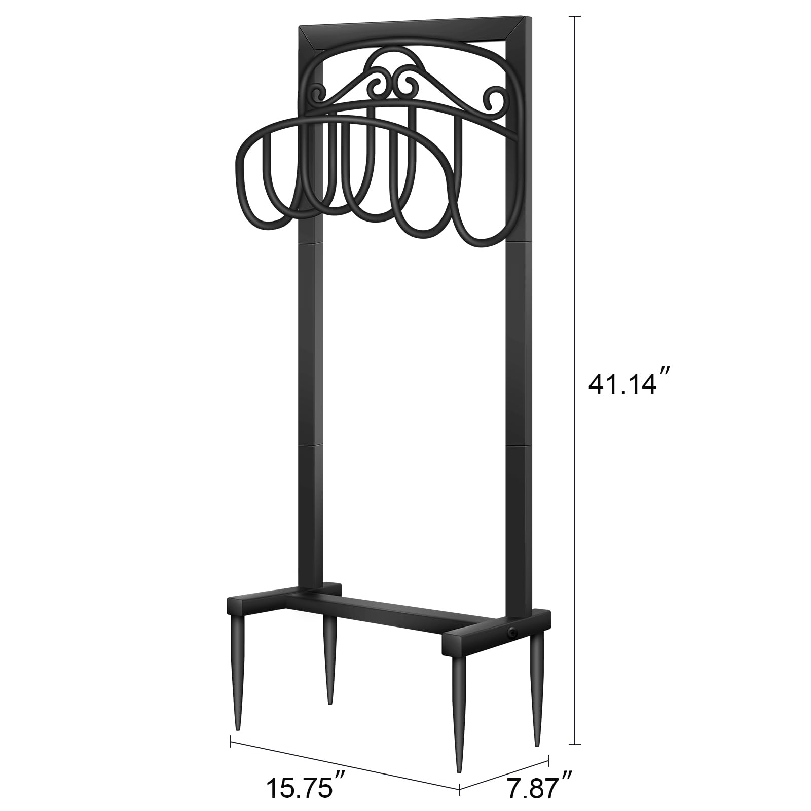 Shomextol Garden Hose Holder -Freestanding Heavy Duty Hose Hanger,Upgraded Water Hose Holder for 100-feet Hose,Sturdy Hose Stand and Hose Storage Rack for Lawn & Yard,Black(Long Beard style)