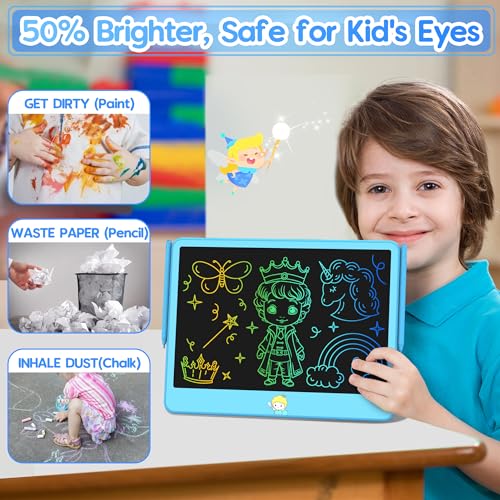 Hockvill LCD Writing Tablet for Kids 12 Inch, Kids Learning Toys Drawing Pad for Boys Girls, Erasable Doodle Board for Toddlers 3 4 5 6 7 8 Year Old Travel Essentials, Christmas Birthday Gift for Kids