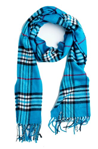 Plum Feathers Super Soft Luxurious Cashmere Feel Winter Scarf (Modern Purple plaid)