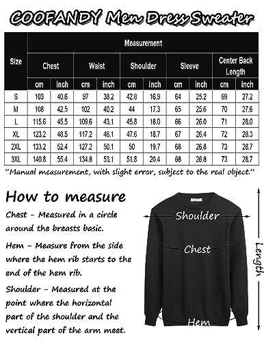 COOFANDY Men Casual Crew Neck Sweater Ribbed Knit Slim Fit Long Sleeve Pullover Top