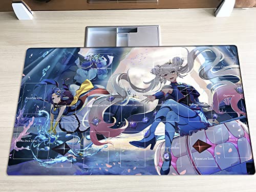New Mlikemat Duel Playmat Marincess TCG CCG Trading Card Game Mat with Zones + Free Bag (ZD039-557-A-with Zones)