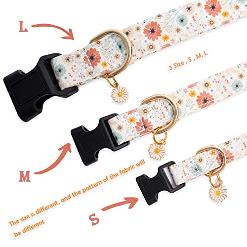 Faygarsle Halloween Fall Dog Collar for Small Medium Large Dogs Fashionable Cute Collar for Male Female Dogs Pink Cotton Dog Collar Spectre Pumpkin Pattern M