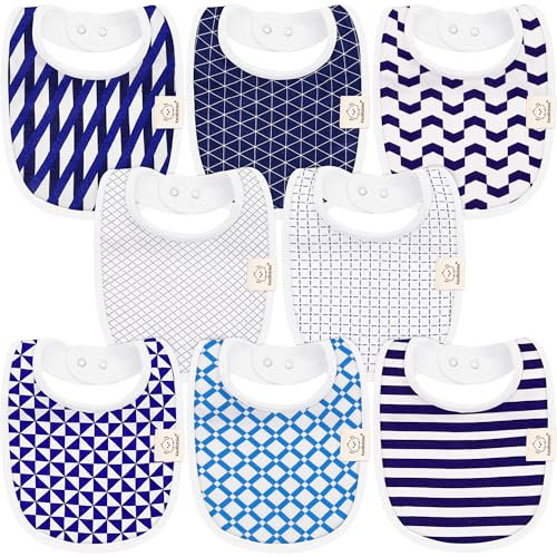 8-Pack Organic Baby Bibs for Boys, Girls - Soft Cotton Drooling and Teething Baby Bibs, Baby Girl Bibs, Baby Boy Bibs, Baby Drool Bibs for Baby Girl, Boy, Newborn Infant Bibs(Icelandic)
