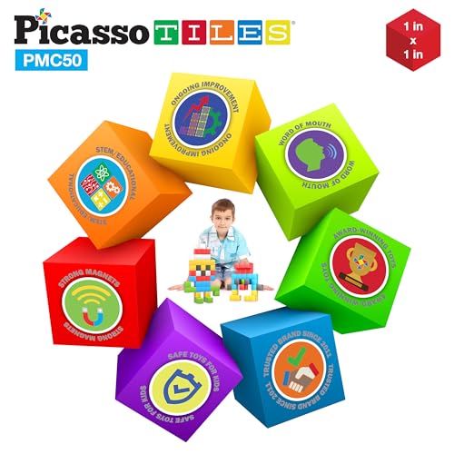Picasso Cubes Magnetic Cube Puzzle 6-in-1 Vehicle Theme Pattern Magnet Brain Teaser Cubes Building Block 120 Pictures Toy Set Kids Ages 3 & Up Preschool Children Promotes Problem PMC24