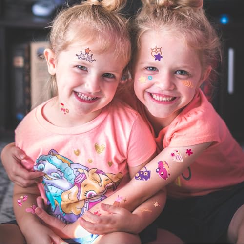 Yazhiji Waterproof Temporary Tattoos - 60 Sheets Tiny Fake Tattoo, Flowers Crowns Stars Animal Butterfly Collection Tats for Kids Adults Men and Women