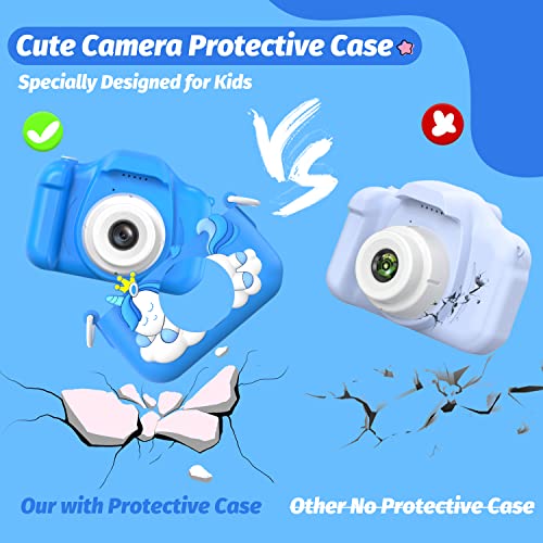 Upgrade Kids Camera, Christmas Birthday Gifts for Girls Boys Age 3-12, 1080P HD Selfie Digital Video Camera for Toddlers, Cute Portable Little Girls Boys Gifts Toys for 3 4 5 6 7 8 9 Years Old