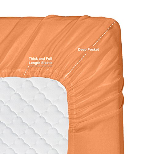 Clara Clark Bed Sheets, Premier 1800 Series 4 Piece Bed Sheet Set, Deep Pocket, Wrinkle, Fade, Stain Resistant, Luxury Soft Bedding Sheets & Pillowcases, Twin, Custard Mellow