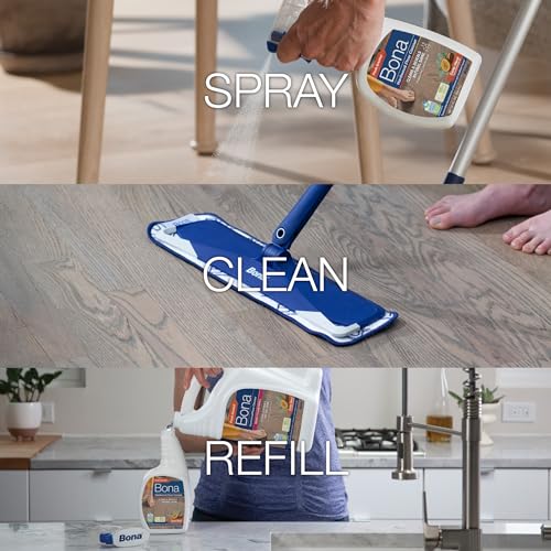 Bona Hardwood Floor Cleaner Concentrate, Cedar Wood Scent, 1 fl oz, Pack of 4 (Makes 128 fl oz) - Residue-Free Floor Cleaning Concentrate Spray Mop and Spray Bottle Refill - For Wood Floors