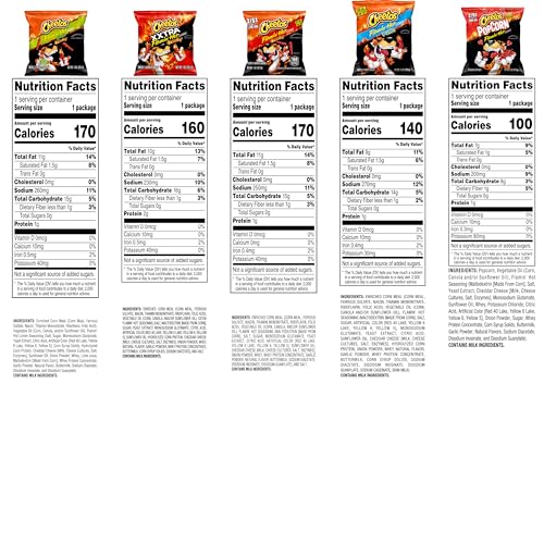 Cheetos Cheese Flavored Snacks, Flamin' Hot Mix Variety Pack, (Pack of 40)
