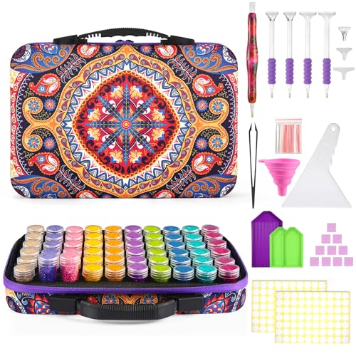 POLRAI Diamond Painting Storage Containers 60 Slot Diamond Painting Accessories, Diamond Art Accessories and Tools for DIY 5D Diamond Art Craft Jewelry Bead Rhinestones Organizer
