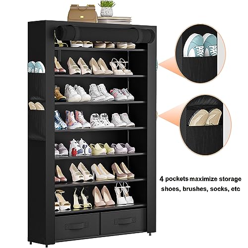 OYREL Tall Shoe Rack Dustproof Cabinet Large Capacity 8 Tier Shoe Organizer,32-40 Pairs of Shoes