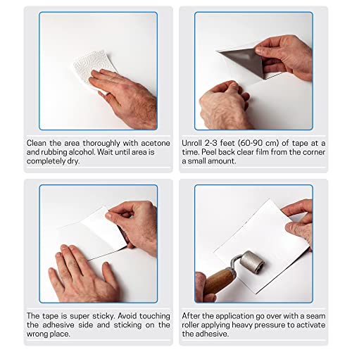 CANOPUS RV Sealant Tape, White, 2 Inch x 50 Feet, Roof Patch Repair Tape, Waterproof Leak Tape for RV punctures, Boat Sealing, Camper, Awning, Canopy, Tents, Tarpaulin and Greenhouse