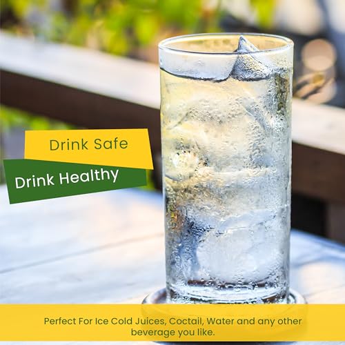 KICHLY 6 Pack Premium Quality Clear Plastic Tumblers - Each 12 Ounce Drinking Glasses - Reusable & BPA-Free Plastic Drinking Cups For Water, Juice & Other Drinks