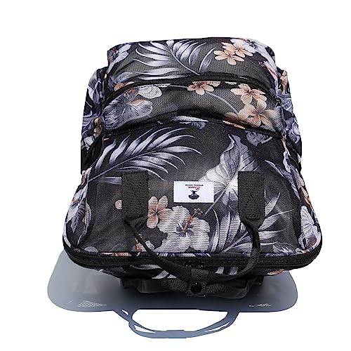ESVAN Mesh Backpack See Through Bag College Beach Bag Daypack Travel Semi-Transparent Bag for Women and Men (D)