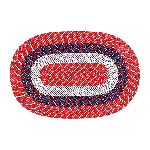 Better Trends Country Braid Collection is Durable and Stain Resistant Reversible Indoor Area Utility Rug 100% Polypropylene in Vibrant Colors, 96" x 132" Oval, Brown Stripe