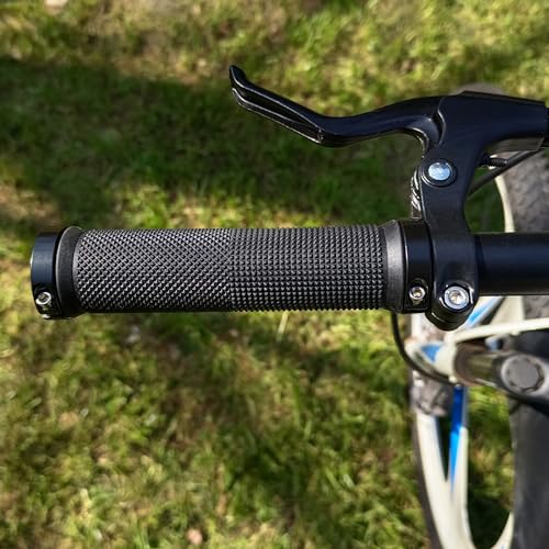 RYANGO Bike Handlebar Grips, MTB Grips with Elastic Grainy Design Bike Grips Double Lock, Bike Handlebar Grips Bicycle Grips for BMX, Foldable Urban Bicycles, E-Bike, Scooter
