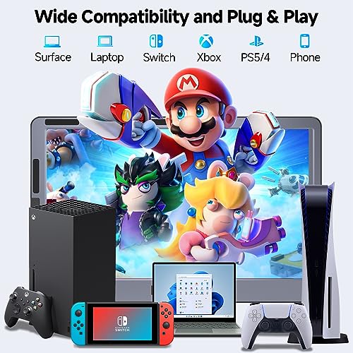 Maxfree F2 Triple Screen Laptop Monitor Extender with 360° Rotation Stand - Plug & Play Compatibility for Windows, Surface, Apple M2 Pro/Max Chip, Switch - 14'' Laptop Monitor for 12-17'' Laptops