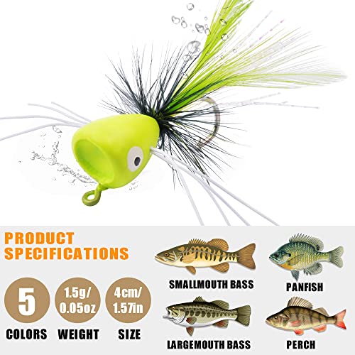 Fly Dry Flies Kit,12pcs Foam Float Fly Fishing Bass Popper Fly Fishig Lure Colorful Fly Tying Set Topwater Panfish Bait Bugs Trout Bobber Lure Bluegill Salmon 10pcs