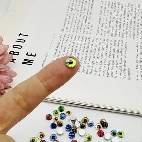 100PCS 6MM Dragon Eyes Glass Cabochon for Clay Doll Making Sculptures Props Craft Jewelry DIY Findings Small Size About 0.24inches