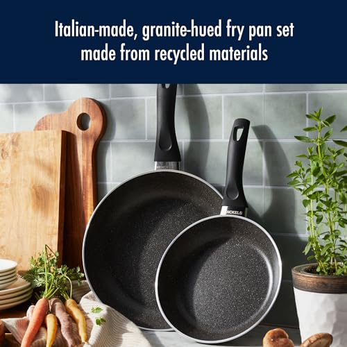 Henckels Everlift 2-Piece Granitium Nonstick Frying Pan Set, 8-inch and 10-inch frying pan, Made in Italy, durable 3-layer granite-hued nonstick coating from recycled materials, Oven safe to 400°F