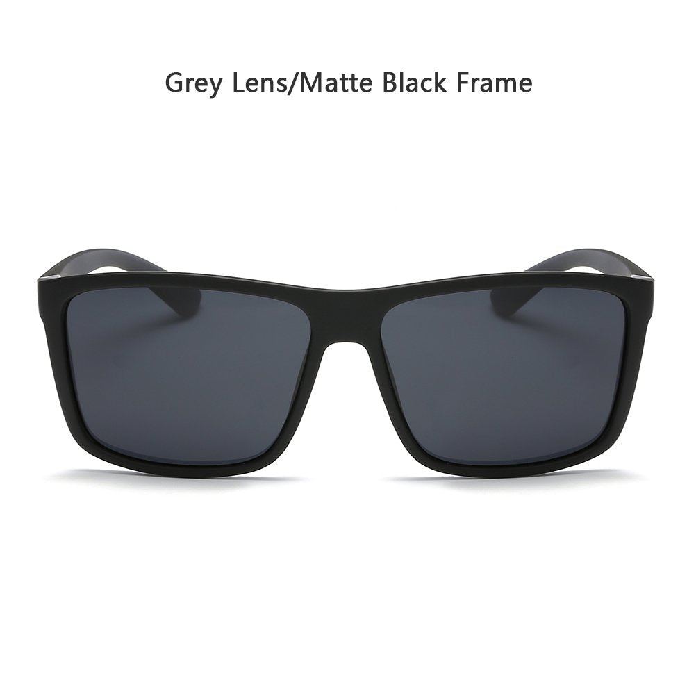 Polarized Sunglasses for Men Driving Mens Sunglasses Rectangular Vintage Sun Glasses for Men/Women Matte Black
