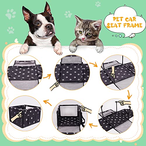 SWIHELP Dog Car Seat Puppy Portable Pet Booster Car Seat with Clip-On Safety Leash and PVC Support Pipe, Anti-Collapse,Perfect for Small Pets