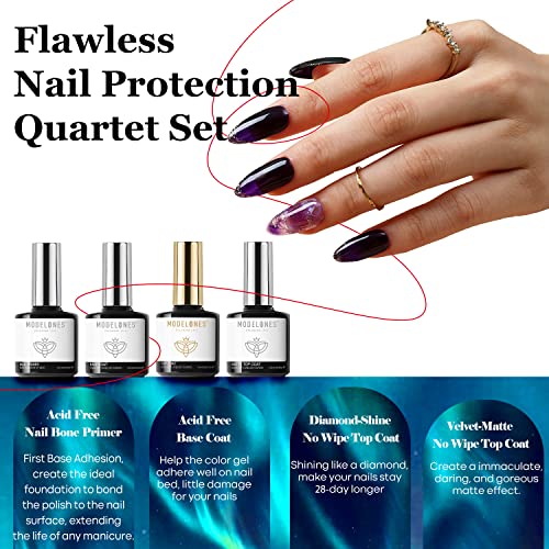 modelones 24 Pcs Gel Nail Polish Kit, 20 Colors Neutral Nude Pink Glitter Skin Tone Gel Polish Nail Set with Bond Primer Glossy & Matte Top Base Coat Nail Art DIY Home Gifts