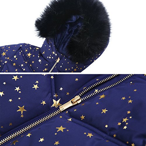 Rokka&Rolla Girls' Heavyweight Puffer Jacket Quilted Winter Coat with Hooded Faux Fur