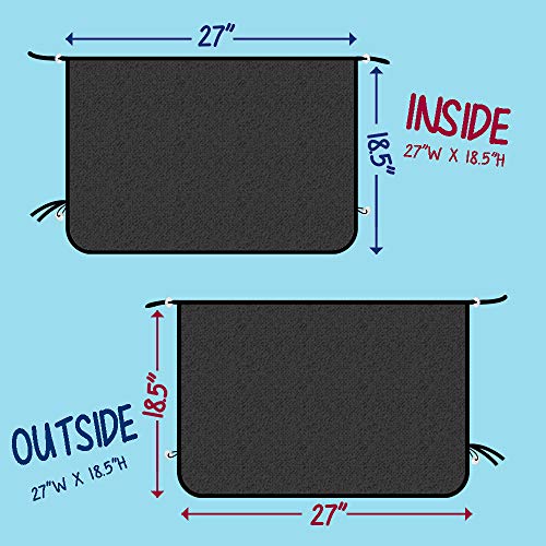 ggomaART Car Side Window Sun Shade - Universal Reversible Magnetic Curtain for Baby and Kids with Sun Protection Block Damage from Direct Bright Sunlight, and Heat - 1 Piece of Black Mesh