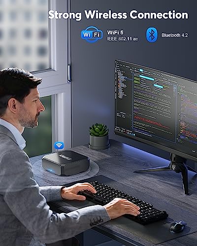 KAMRUI AK2 Plus Mini PC, 12th Gen N100 Processor (up to 3.4GHz) Mini Desktop Computers, 16GB DDR4 RAM 1TB M.2 NVME SSD Micro PC,Support Dual HDMI 4K UHD/WiFi5/BT4.2 for Home School Office.