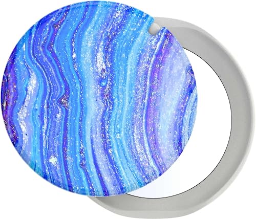 PopSockets PopGrip Mirror - Expanding Stand and Grip with a Swappable Top for Smartphones and Tablets - Baja Tida Agate