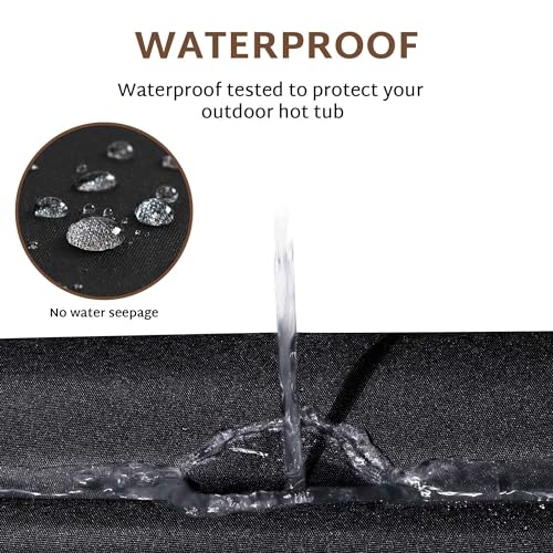 iBirdie Outdoor Waterproof and Weatherproof Hot Tub Cover 85 x 85 inch fit 84 x 84 or 83 x 83 or 82 x 82 or 7 ft x 7 ft Square SPA 600D Heavy Duty Cover Protectors Protective Cover Cap