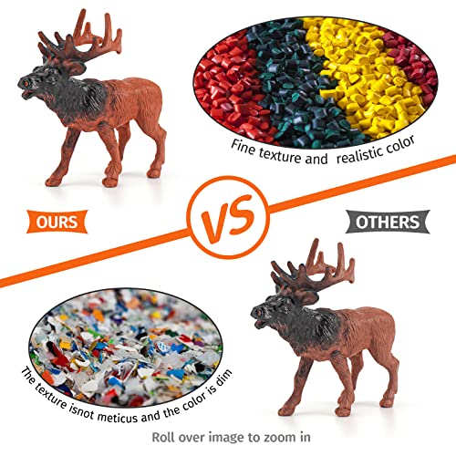 GUFOPONAS North American Animals Set Mini Wild Animals Figurines Set Plastic Wolf Figure Moose Figure Toy Gift for Kid Toddlers Raccoon Animals Cake Topper