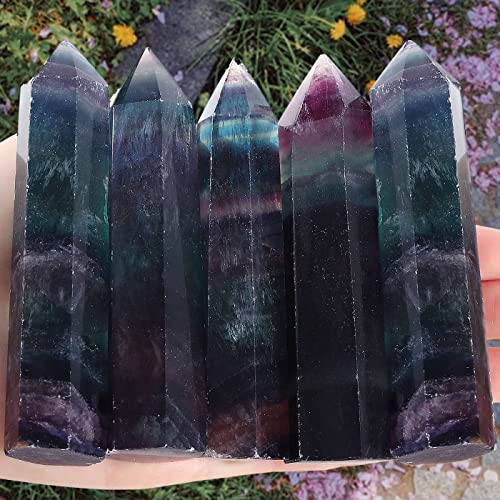LAIDANLA Strawberry Quartz Healing Crystals Wands 3.5-4" Natural Reiki Energy Wand Stone Hexagonal Point Large Crystal Gemstones for Meditation Therapy Crystal Grid Decoration 1Pcs