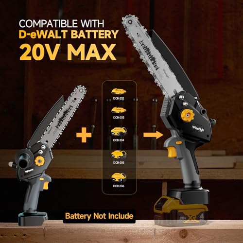 Mini Chainsaw Cordless For Dewalt 20V Max Battery, 8-inch Pruning Chainsaw With 2024 Upgrade Brushless Motor, Portable Power Mini Chainsaw For Garden, Household, Tree Branches (Battery Not Include)