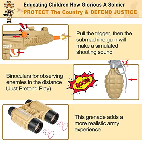 INNOCHEER Army Costume for Kids, Halloween Costumes for Boys Kids, Boys Military Soldier Costume for Boy Kids Age 3-6-8-10-12