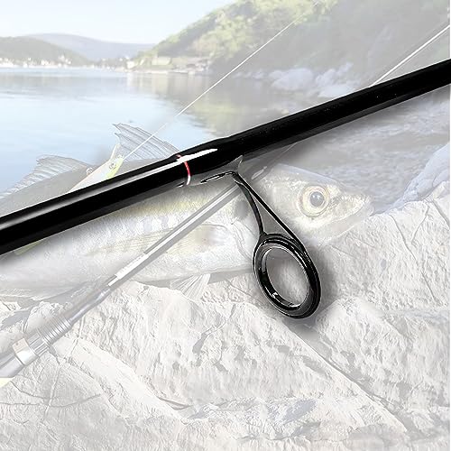 Fiblink 4 Pieces Travel Spinning Rod Medium Carbon Spinning Fishing Rod Portable Fishing Rod (6'6" Medium.)