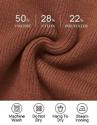 ZESICA Women's 2024 Casual Long Sleeve Cardigan V Neck Button Down Open Front Knit Loose Oversized Sweater Coat,Toffee,Medium