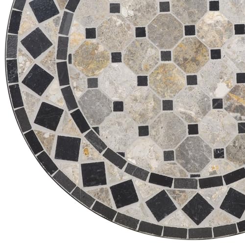 Homestyles Laguna Black Outdoor Bistro Table with Marble Tile Top